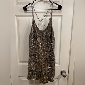 Silver sequin Free People dress. Size S